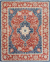 handmade Traditional Heriz Red Blue Hand Knotted RECTANGLE 100% WOOL area rug 9 x 12